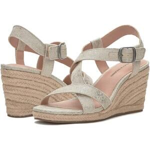 NEW Lucky Brand Mytila Espadrille Sandals Women's Size 9.5 M Wedge Natural Gold